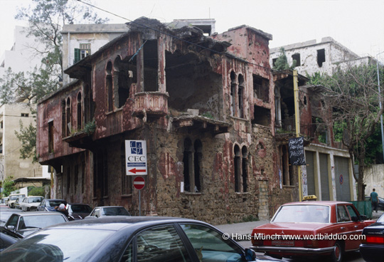 Beirut im Bürgerkrieg zerstörte Villa